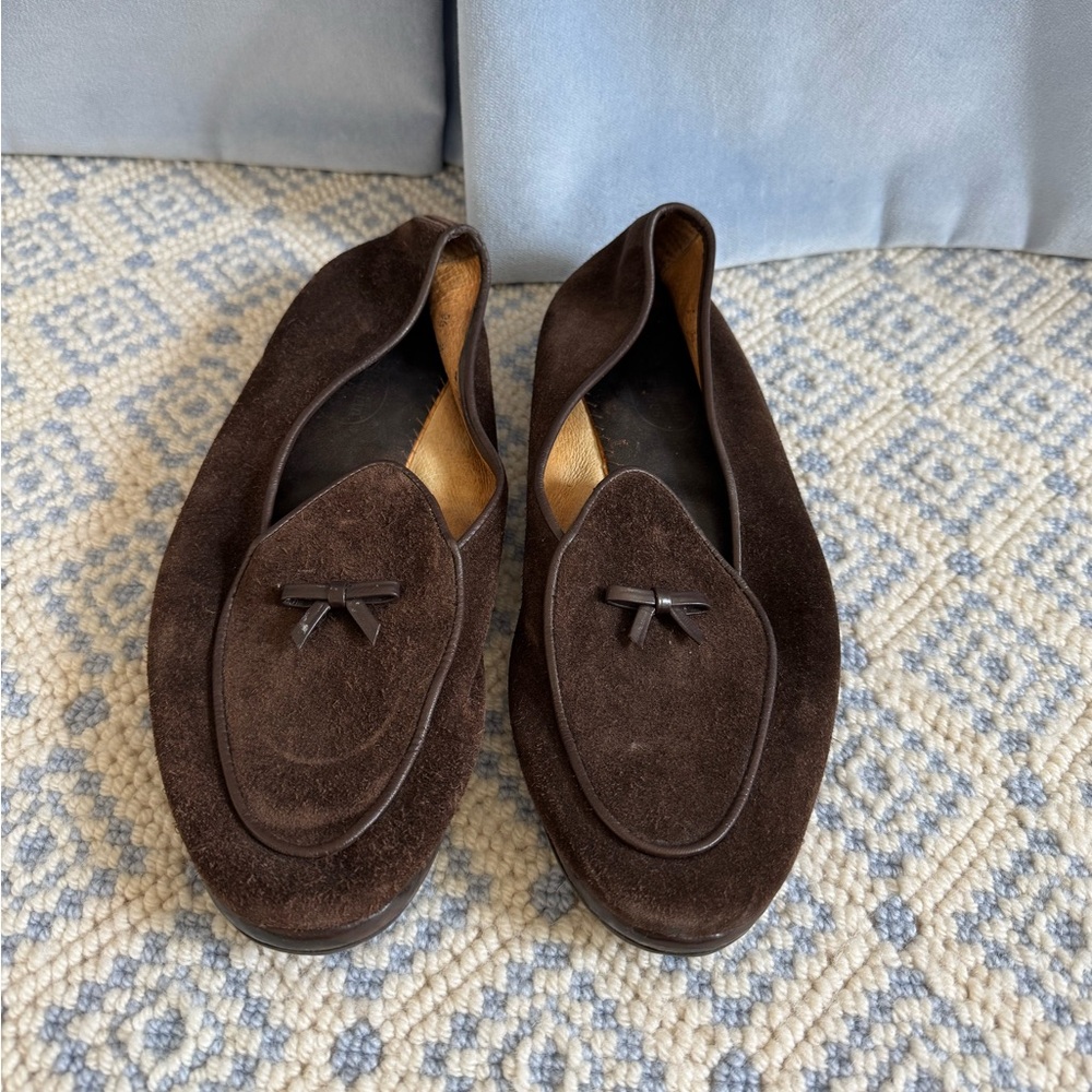 Belgian Shoe Brown Suede Loafers